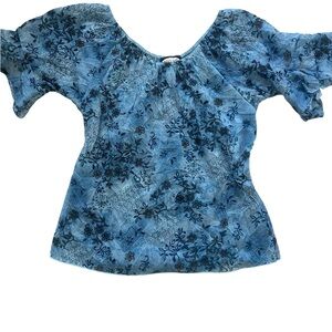 Blue Floral Women's Top
